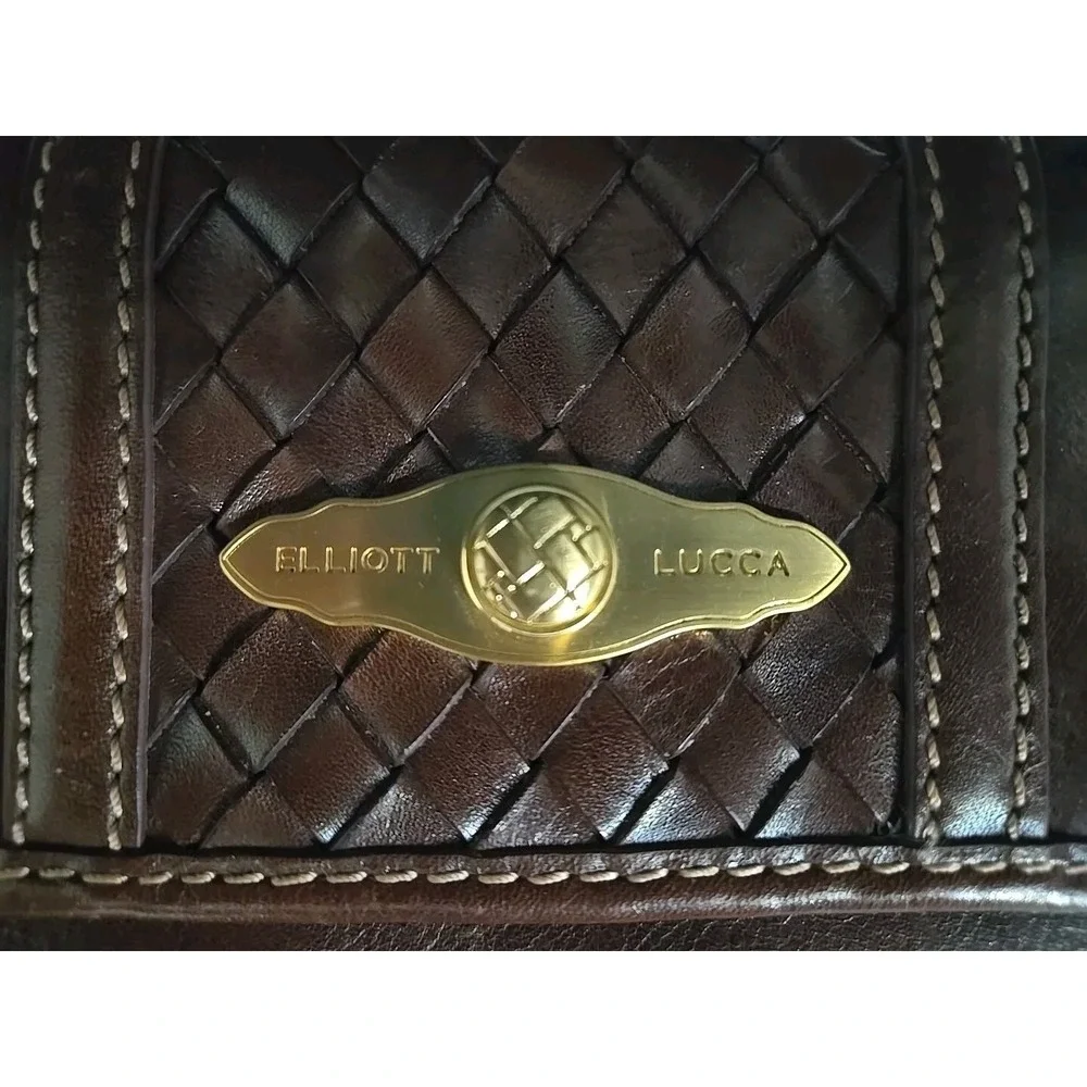 Elliott Lucca Brown Leather Clutch Shoulder Bag (No‎ Strap)